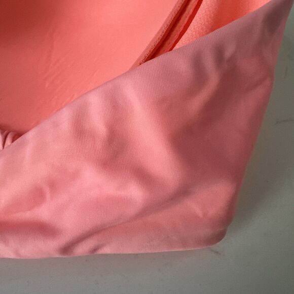 Hot Pink Peach Strapless Swim Bra Women's Large B/C Cup Ruched - Picture 7 of 10